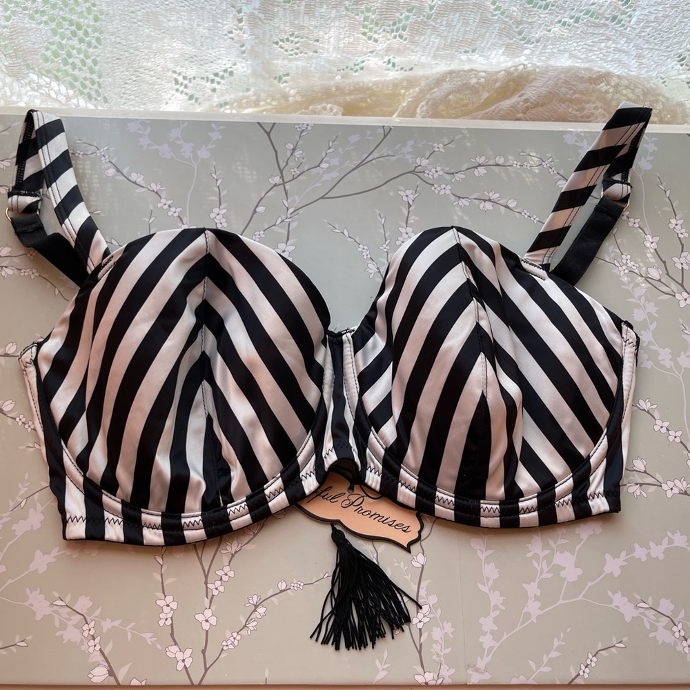Black and White Striped Bra Top
